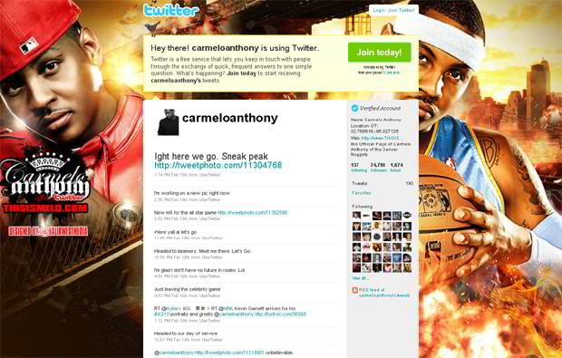 Carmelo Anthony · The Most Intriguing Twitter Backgrounds of Basketball 