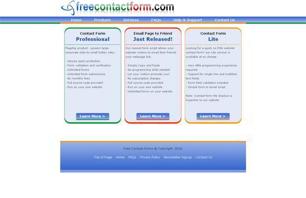 free contact form services