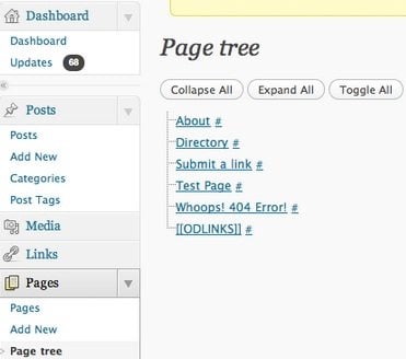 WordPress page tree plugin
